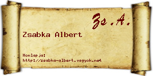 Zsabka Albert névjegykártya