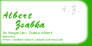 albert zsabka business card